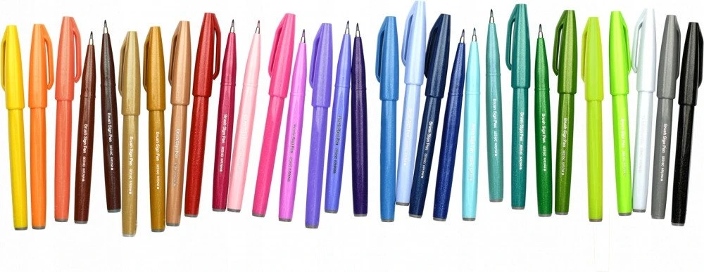 Pentel Sign Pen Ses15 žymeklis kaligrafijai, limonkinis