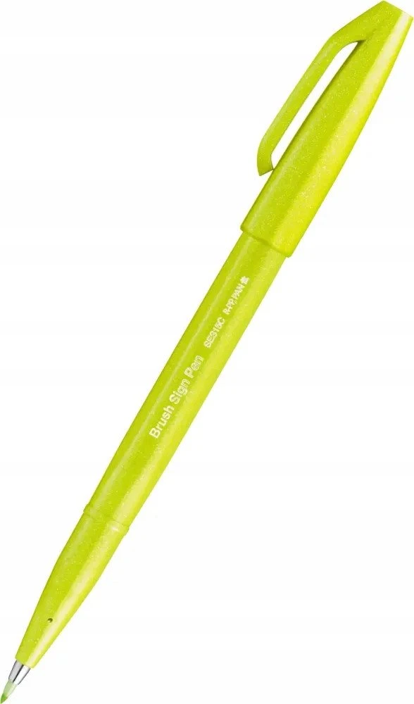 Pentel Sign Pen Ses15 žymeklis kaligrafijai, limonkinis