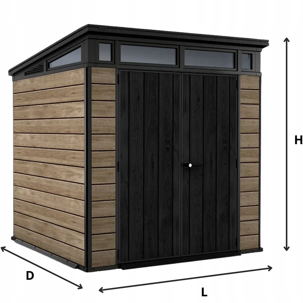 Sodo sandėliukas Keter Penthouse Signature Collection 7x7, uosio (ashwood) spalvos