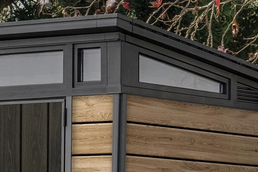Sodo sandėliukas Keter Penthouse Signature Collection 7x7, uosio (ashwood) spalvos