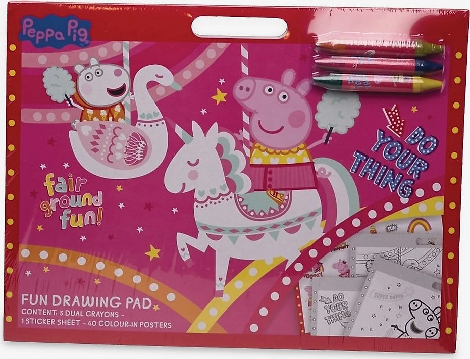 Peppa Pig Peppa Pig Fun Artist padėklas su 3 kreidelėmis ir lipdukų lapeliu