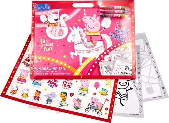 Peppa Pig Peppa Pig Fun Artist padėklas su 3 kreidelėmis ir lipdukų lapeliu