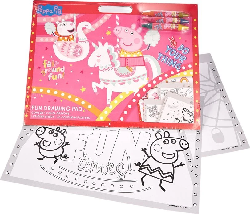 Peppa Pig Peppa Pig Fun Artist padėklas su 3 kreidelėmis ir lipdukų lapeliu