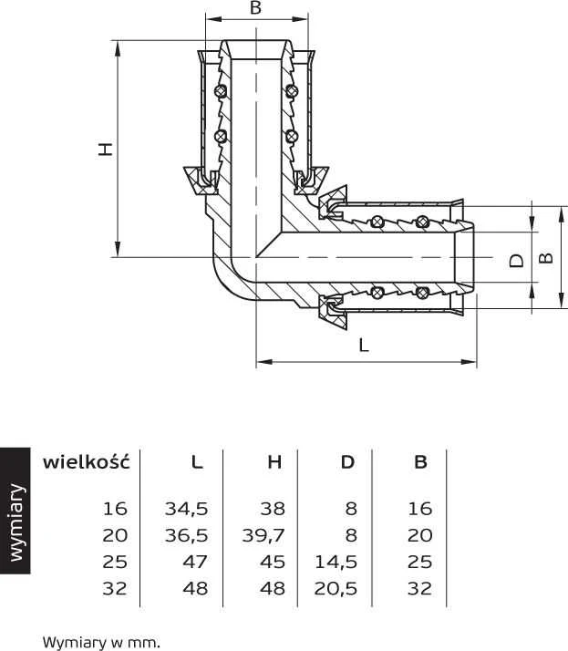 Perfexim preso alkūnė 736 32 mm (62-736-0320-000)