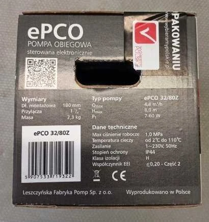 Perfexim Elektroniniu būdu valdomas cirkuliacinis siurblys ePCO 32/80Z