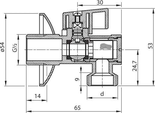 Perfexim Zawór kątowy su ﬁltrem 1/2''x3/8'' (02-012-1510-000)