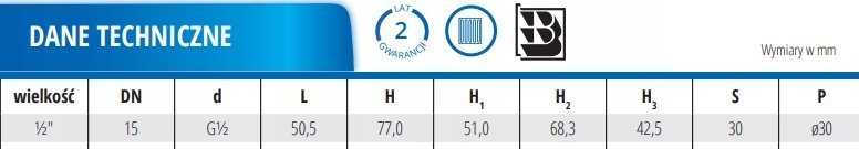 Perfexim Radiatoriaus kampo rinkinys 1/2 chromo A. 7030 [1\55]