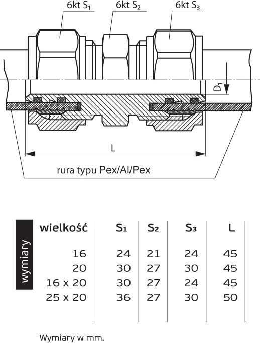 Perfexim Mufa skręcana 703 20 x 16mm (61-003-1620-000)