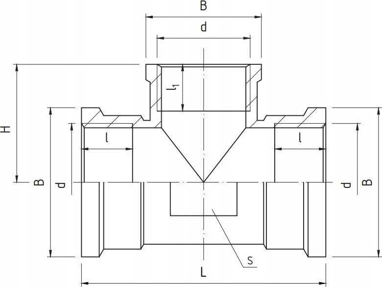 Perfexim Trójnik redukcyjny mosiądz WZW 1'' x 3/4'' wzmocniony PHA-314 G1xG3/4xG1 WZW PN16 [10/50]