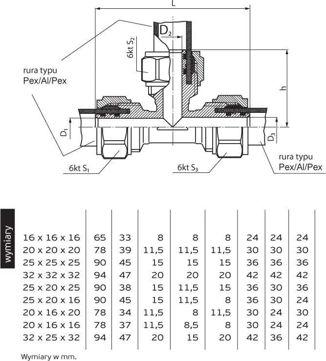 Perfexim Tee 70A 20mm (61-010-0200-000)