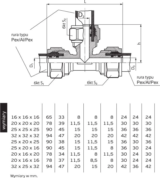 Perfexim Tee 70A 32mm (61-010-0320-000)