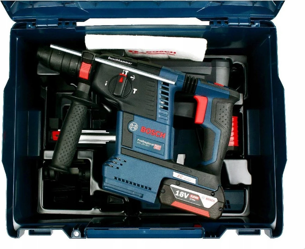 Bosch perforatorius GBH 187-LI; 18 V; 2,4 J; SDS-plus; 2x5,0 metų.