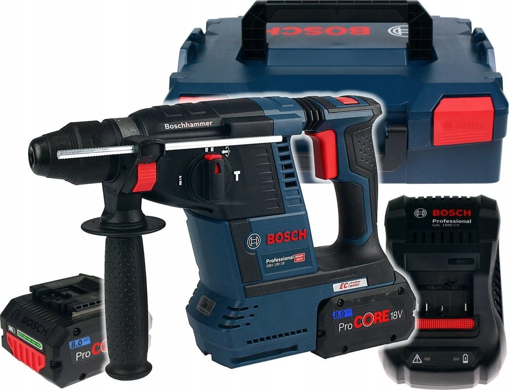 Bosch perforatorius GBH 187-LI; 18 V; 2,4 J; SDS-plus; 2x5,0 metų.