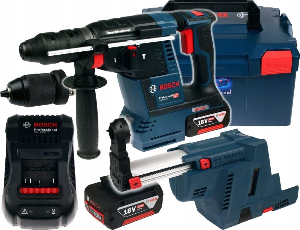 Bosch perforatorius GBH 187-LI; 18 V; 2,4 J; SDS-plus; 2x5,0 metų.