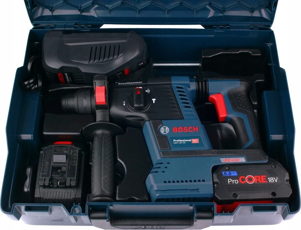 Bosch perforatorius GBH 187-LI; 18 V; 2,4 J; SDS-plus; 2x5,0 metų.