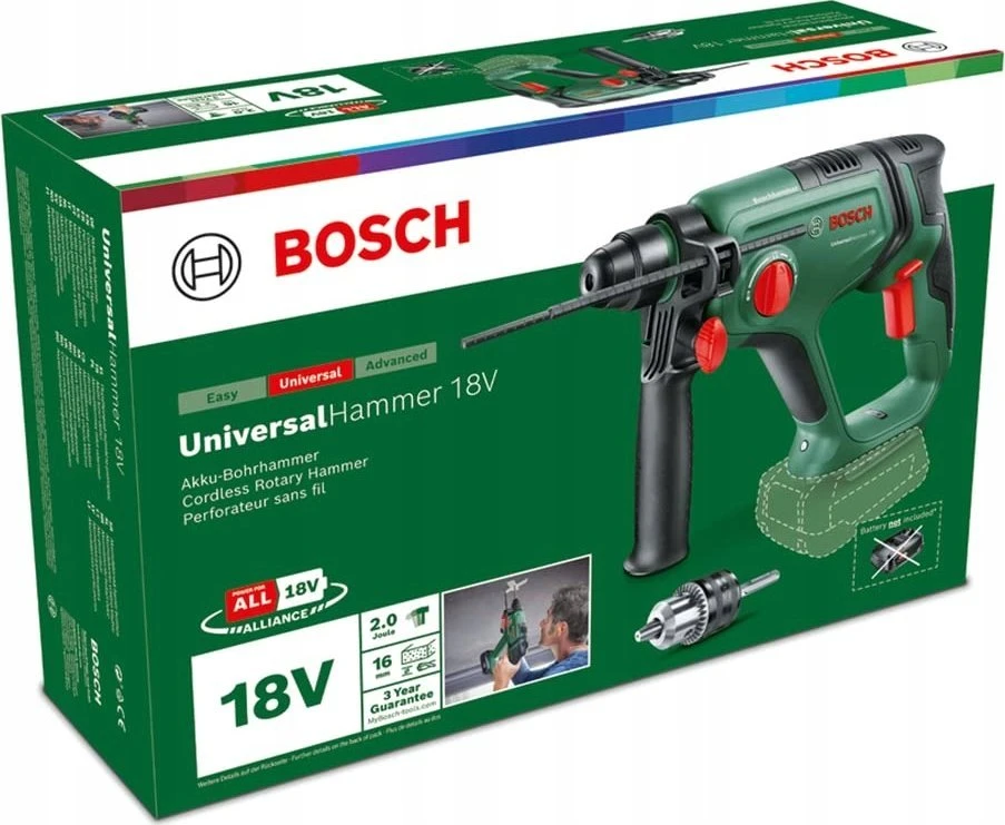 Bosch UniversalHammer 18V be akumuliatoriaus ir kroviklio Akum.perforatorius