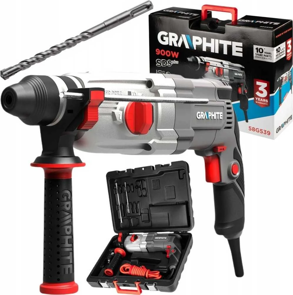 Graphite Perforatorius SDS+ 900 W smūginis gręžtuvas, dėklas