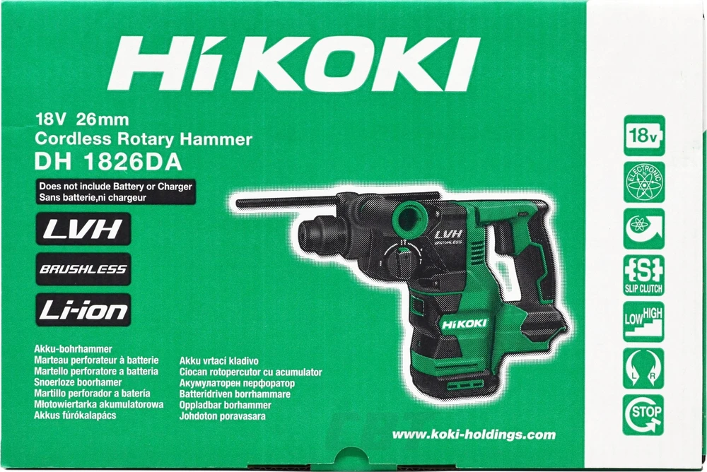 Akumuliatorinis perforatorius Hikoki DH1826DAW2Z; SDS-plus; 3,2 J; 18 V (be akumuliatoriaus ir pakrovėjo)