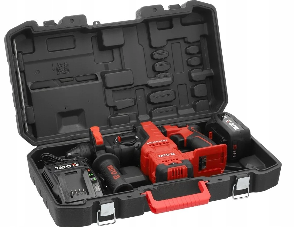 Toya Sa Poland Akumuliatorinis perforatorius SDS Plus su bešepetėliu varikliu, 18 V, 2,8 J, 1 x 4 Ah (YT-827725)