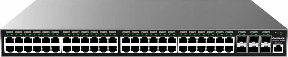 Šakotuvas Grandstream GWN7806P Layer 2+ valdomas tinklo PoE jungiklis, 48 prievadai / 6 SFP+