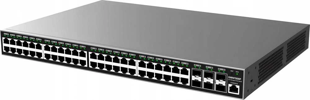 Šakotuvas Grandstream GWN7806P Layer 2+ valdomas tinklo PoE jungiklis, 48 prievadai / 6 SFP+