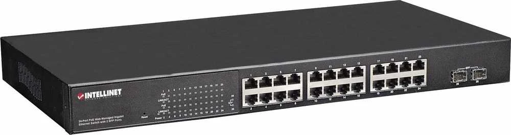 Šakotuvas Intellinet 560559 tinklo komutatorius Gigabit Ethernet (10/100/1000) Juoda Maitinimas per Eternetą (PoE)