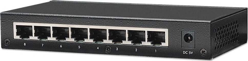 Šakotuvas „Intellinet 523318“ komutatorius 8x RJ45 10/100Mbps, metalinis, su jungtimi