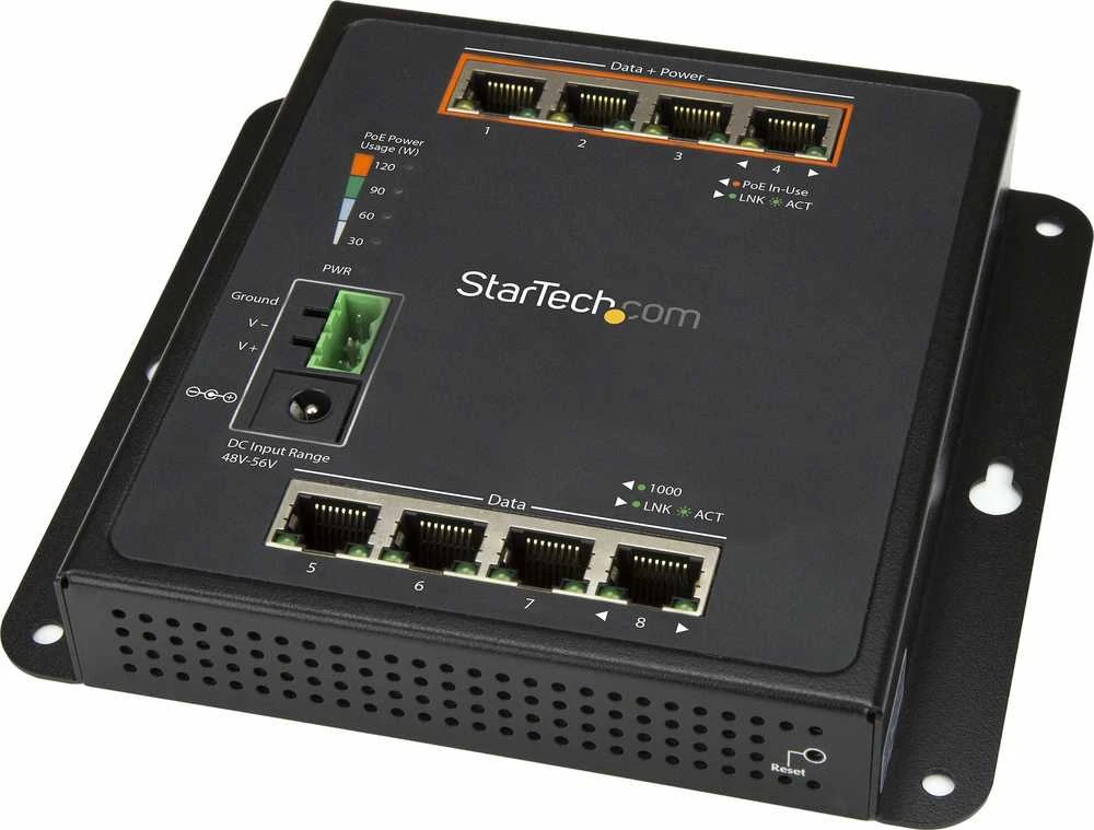 Šakotuvas StarTech ETHERNET SWITCH 8-PORT - 4X RJ45/4X POE+/2GBIT/S