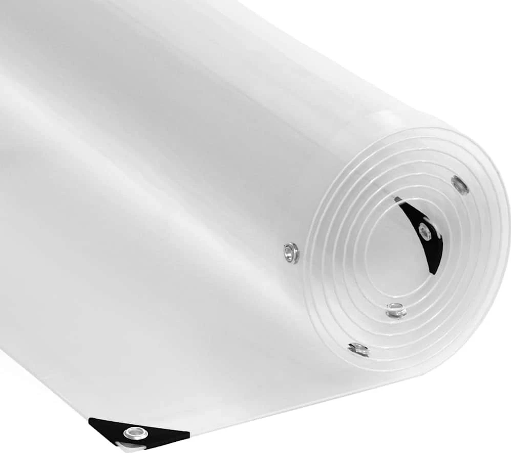 Skaidrus brezentas su ąselėmis 8x8 m PVC