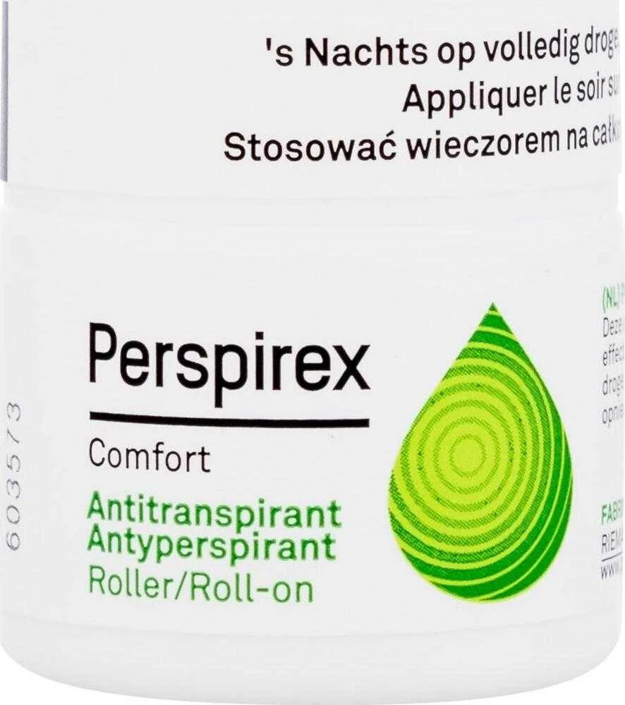 Perspirex Comfort antiperspiranto etiketė iš arti