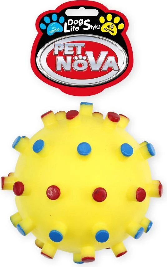 Pet Nova PETNOVA žaislas cypiantis spygliuotas kamuolys 12cm 2vnt