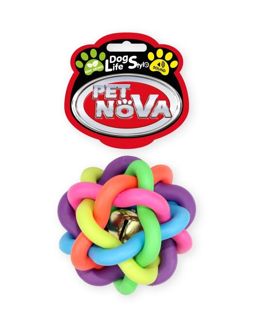 PET NOVA žaislas šuniui atomas su skambučiu S 6cm 2vnt