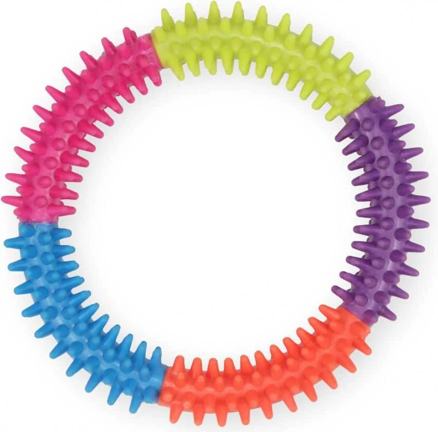 PET NOVA DENTAL spalvotas spygliuotas minkštas žiedas 12.5cm 2vnt
