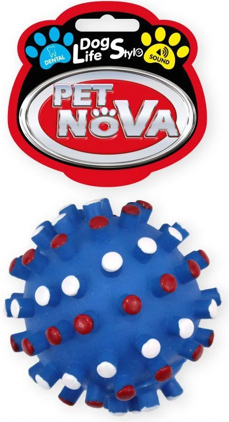 Pet Nova PETNOVA žaislas cypiantis spygliuotas kamuolys 8.5cm 2vnt