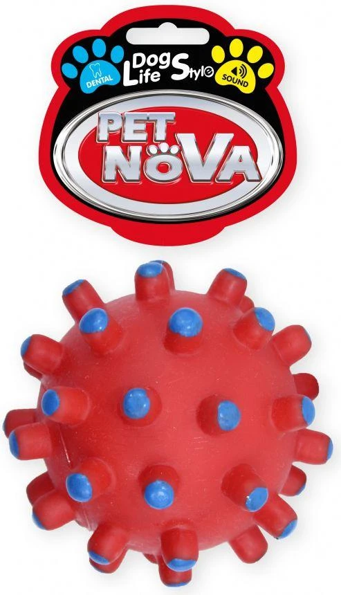 Pet Nova PETNOVA žaislas cypiantis spygliuotas kamuolys 11cm 2vnt