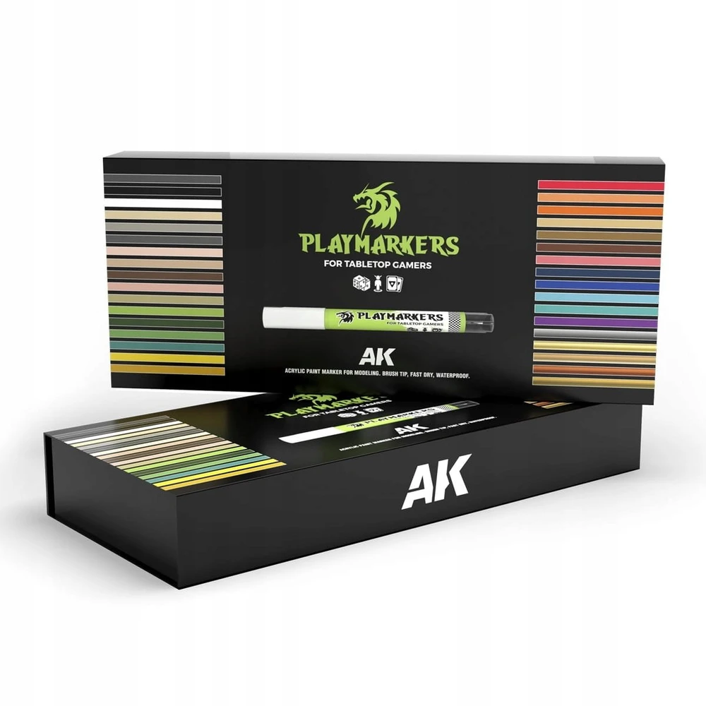 AK Interactive Playmarkers akrilinių žymeklių rinkinys, 34 spalvos