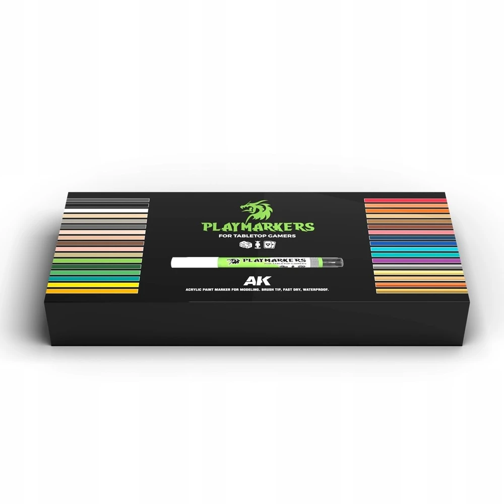 AK Interactive Playmarkers akrilinių žymeklių rinkinys, 34 spalvos