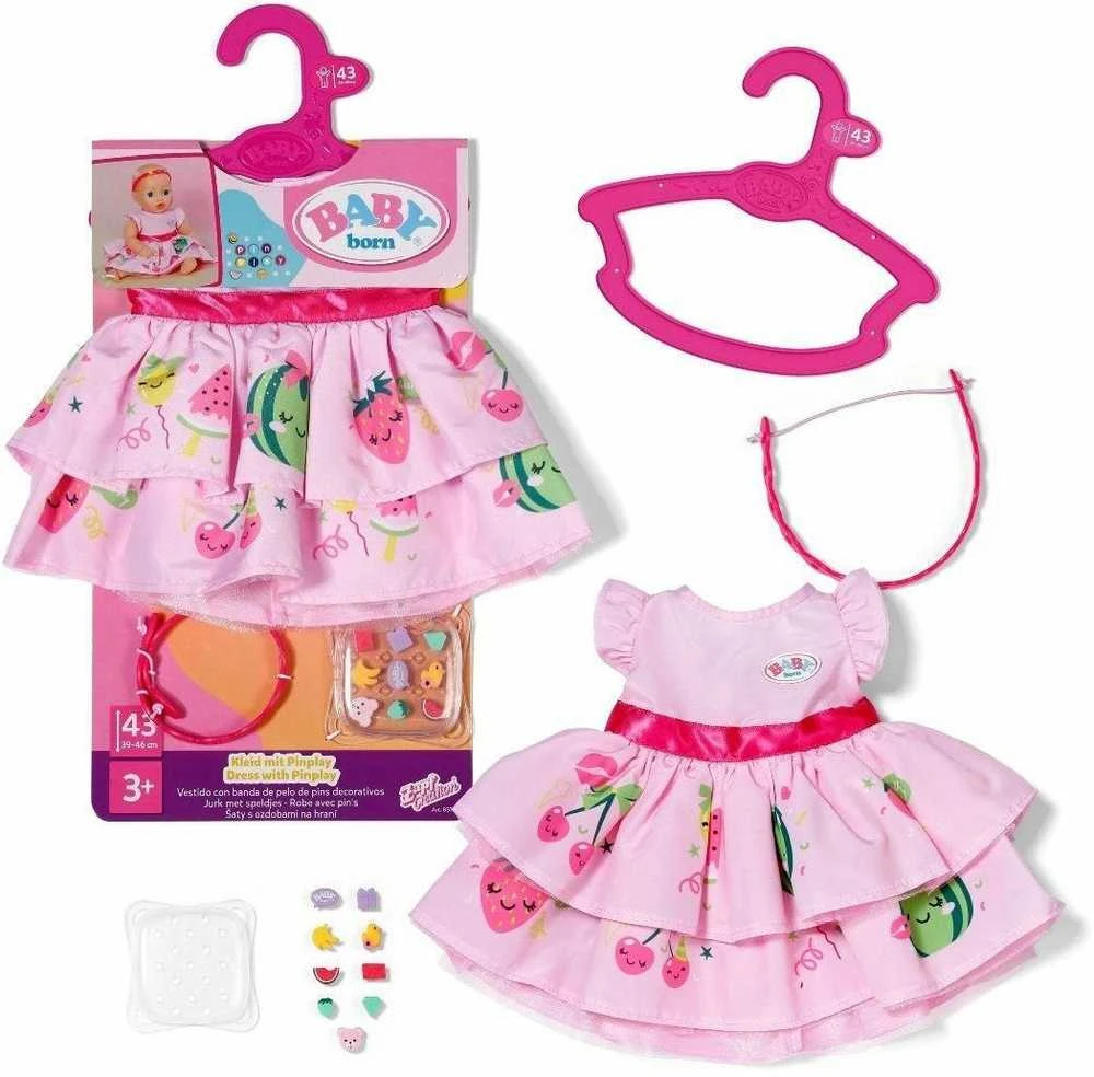 Zapf Baby born suknelė su segtuku 43 cm