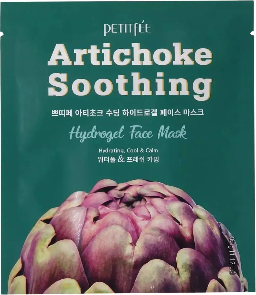 Petitfee Artichoke Soothing Hydrogel Calming Sheet Mask For Face, 32 g