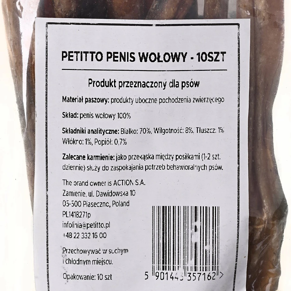 Gyvūnų maistas - PETITTO jautiena Pizzle Šunų Skanėstas su Daug Baltymų Be Grūdų, 10 vnt.