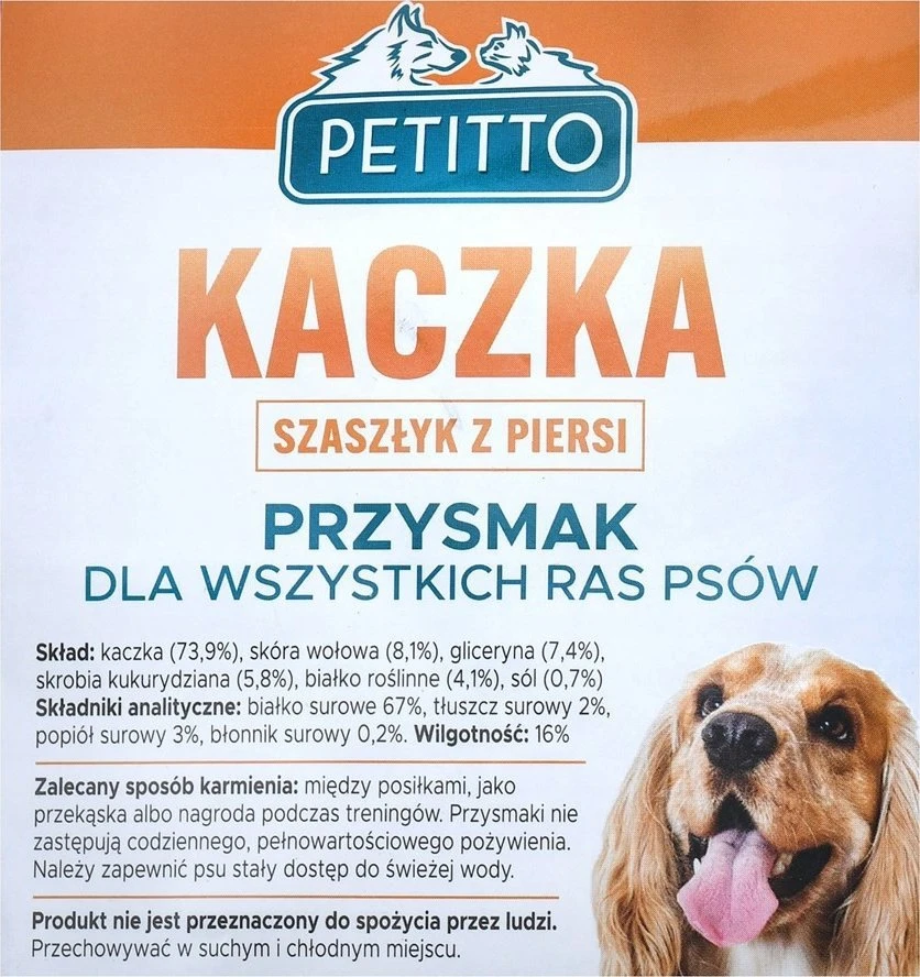Šunų Skanėstai - PETITTO Anties Krūtinėlės Kebabas 500g
