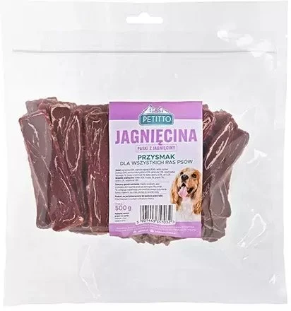 PETITTO Lamb and cod strips – skanėstas šuniui – 500g