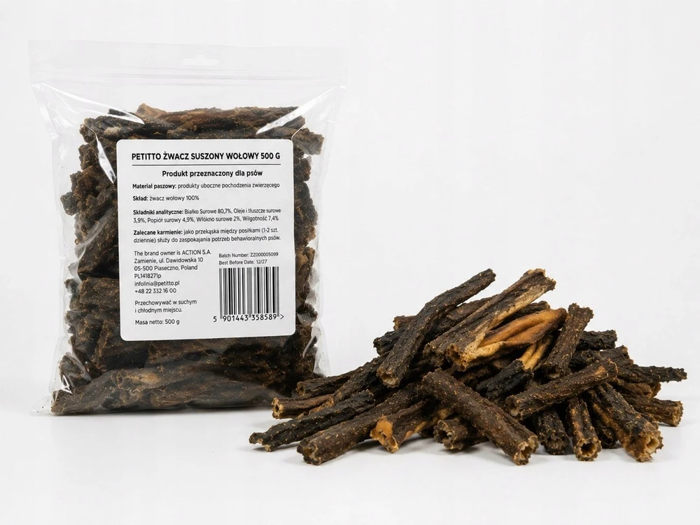PETITTO Dried jautiena tripe Mono – skanėstas šuniui – 500g