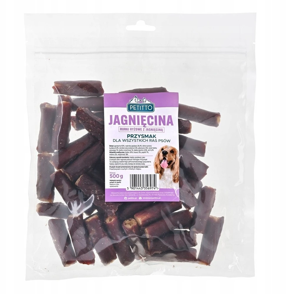 PETITTO ryžiai sticks su ėriena – skanėstas šuniui – 500g