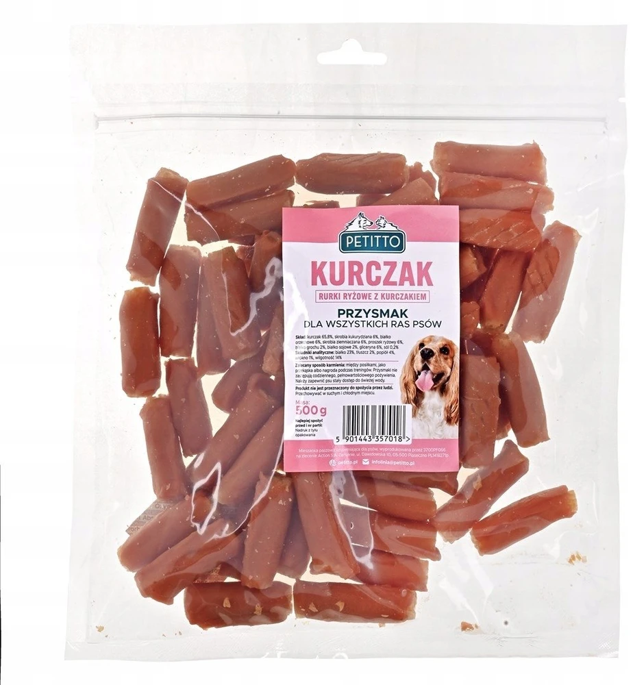 PETITTO ryžiai sticks with vištiena – skanėstas šuniui – 500g
