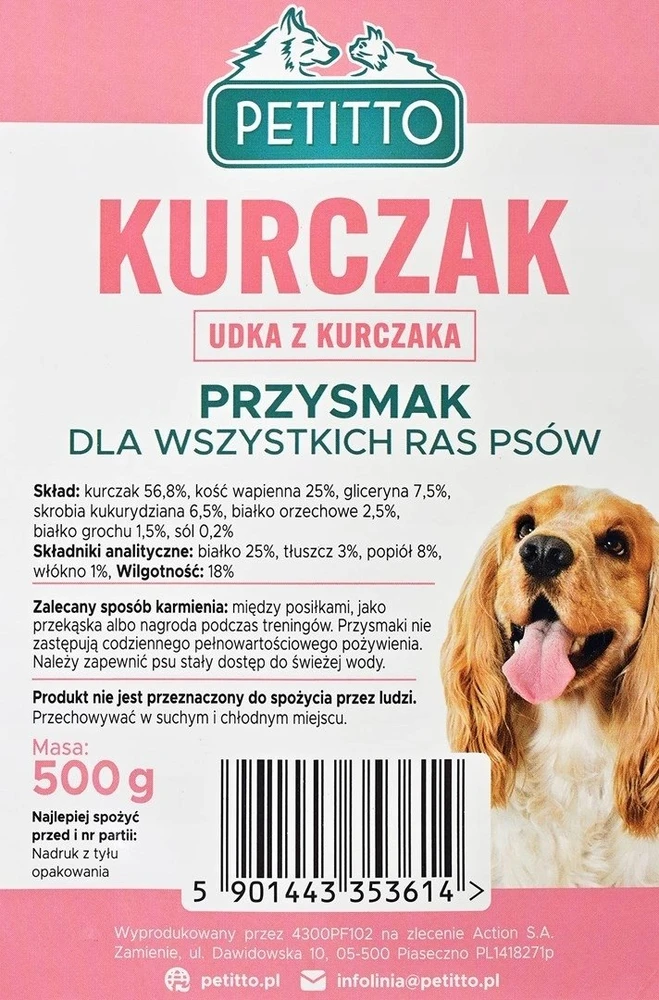 PETITTO - Udka su vištiena -Skanėstas šuniui - 500g