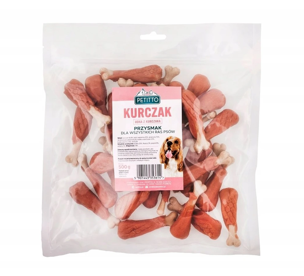 PETITTO - Udka su vištiena -Skanėstas šuniui - 500g
