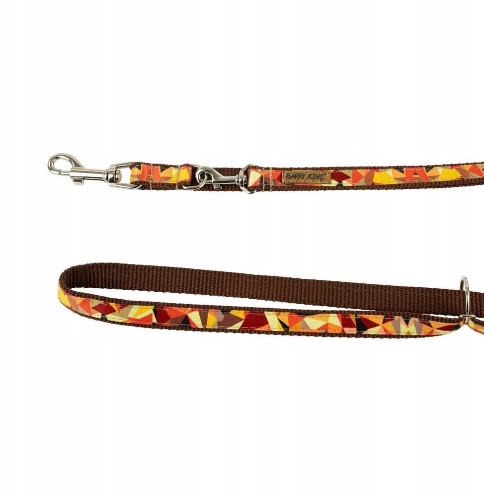 Pets Collection Šuns pavadėlis, rudens raštas, reguliuojamas, juostelė, 16MM/220CM ruda