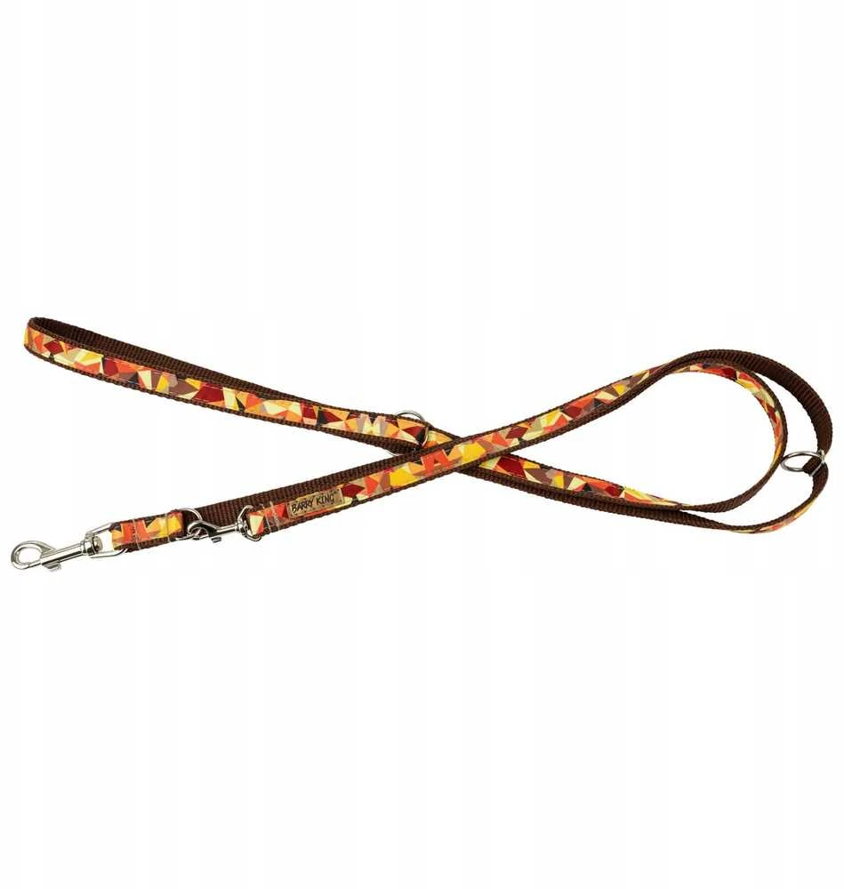 Pets Collection Šuns pavadėlis, rudens raštas, reguliuojamas, juostelė, 16MM/220CM ruda