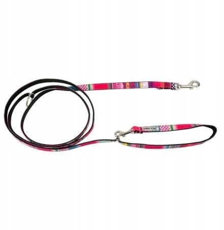 Pets Collection Šuns pavadėlis, mozaikos raštas, reguliuojamas, 16MM/220CM rožinis